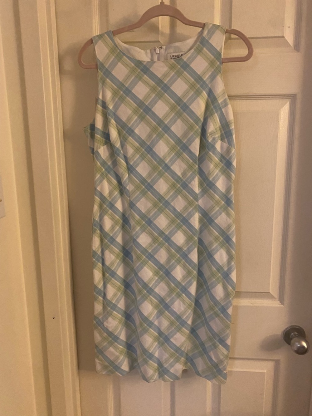 Vintage liz clairborne Plaid Sleeveless Dress in Blue and Green